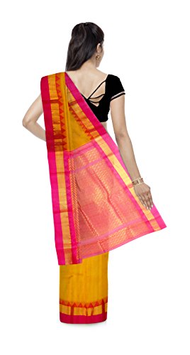M SIVA NAGESWARA RAO HANDLOOMS yellow chirala silk saree – image 2