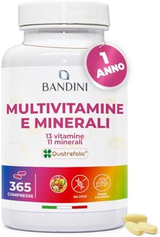 Bandini® Multivitaminico Completo 365 compresse (Scorta per 1 Anno) - Integratore Multivitamin Complex con 13 Vitamine e 11 Minerali - Complesso Multi-Vitaminico Uomo e Donna - Prodotto in Italia