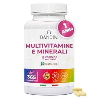 Bandini® Multivitaminico Completo 365 compresse (Scorta per 1 Anno) - Integratore Multivitamin Complex con 13 Vitamine e 11 Minerali - Complesso Multi-Vitaminico Uomo e Donna - Prodotto in Italia