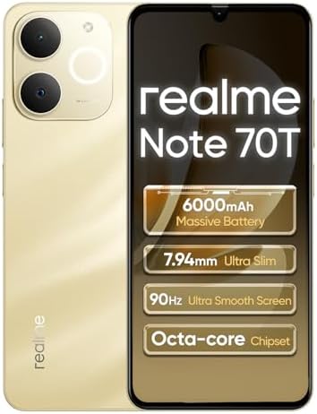 realme Note 70T 4G Smartphone 4+256GB, 6.75 pollici