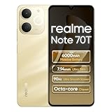 realme Note 70T 4G Smartphone 4+256GB, 6.75 pollici Schermo, Nero Oro Spiaggia, 90Hz Display, 6000mAh Batteria, 32MP Fotocamera, Potente Processore Octa-core, Protezione ArmorShell, IP54