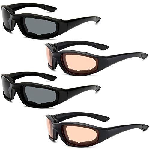 Peciees 4PCS Motorcycle Riding Glasses Bicycle Sunglasses Goggles for Outdoors