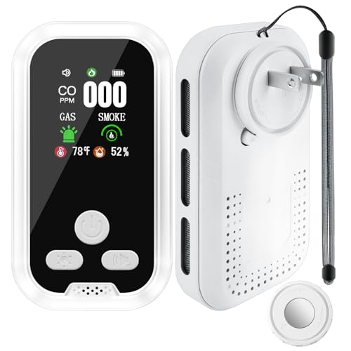 5 in 1 Plug-in Wall Carbon Monoxide and Smoke Detector, Smoke Ala...