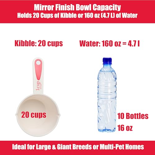 SPOT Stainless Steel Dog Bowl – 5 Quart, 20 Cups (160 oz) Large Capacity for Large and XL Dogs, Mirror Finish, Rust Resistant, Dishwasher Safe - Thumbnail 3