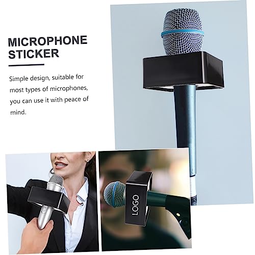 Wakauto 8 Peças Logotipo Do Microfone Acessórios Para Microfone Suporte De Microfone Adesivo De Micr