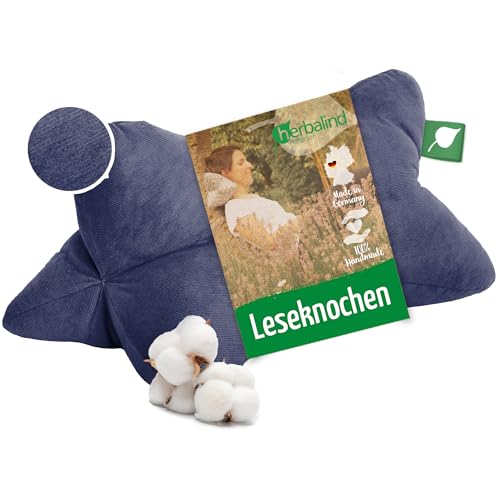 Herbalind Leseknochen Feiner Cord WOHLFÜHLZEIT - 100% Baumwolle Babycord robust und waschbar - Nackenkissen in Trendfarben, Öko-Tex 100...