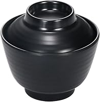 Vista 1 de BESTonZON Cuencos de sopa de miso de estilo japonés tradicional tazón de arroz de fideos, cuenco de sopa de miso con tapa Tazón de arroz japonés (L)