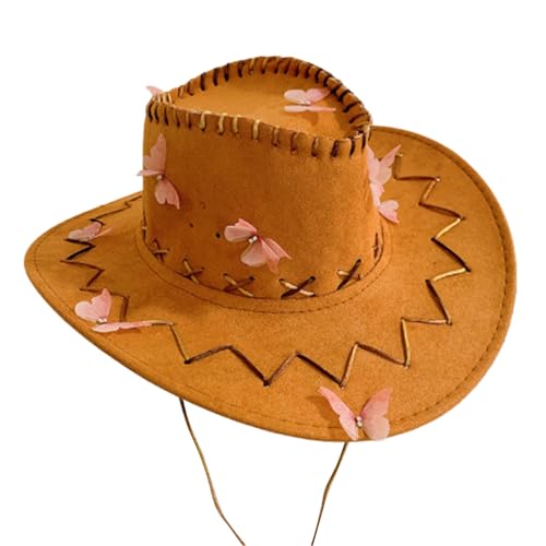 KMGDM Sombrero de vacaciones para adultos, para actividades al aire libre, sesiones de fotos, estilo vintage, occidental, Color caramelo., Talla única