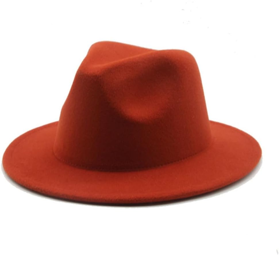 Felt Hat Spring and Fall Europe and The United States Wide-Brimmed Bowler Jazz Flat-Brimmed