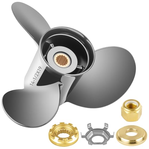 Image of MARKGOO Propeller with Hub Kit for Mercury or Mariner Outboard 135-300 HP