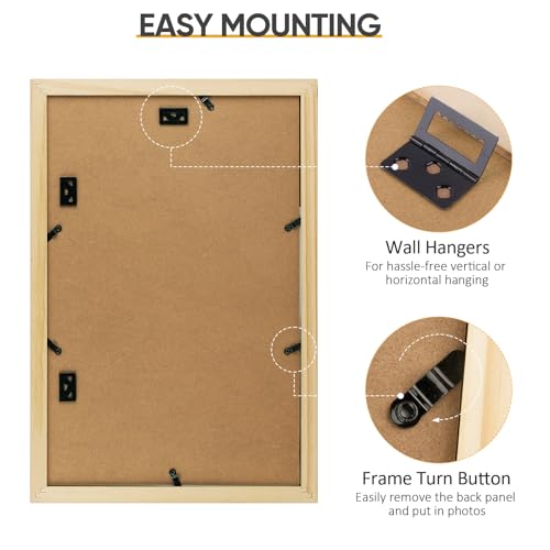 Image of Golden State Art, 11x17 Gold Picture Frame Made of Solid Wood and Tempered Glass - Wall Mounting - Great for Posters, Weddings, and Engagements, 4 Pack