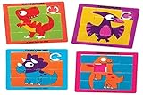 Mini juego de rompecabezas: Mezcla los juguetes novedosos y luego resuelva el rompecabezas para arreglar las caras de estos dinosaurios. A los niños les encantarán estos rompecabezas que caben en un bolsillo o bolso y son fáciles de llevar.