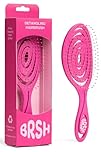 Detangle Hair Brush | Detangling Brush for Thin, Fine, Thick and Normal Hair | Detangler Hair Brush for Women, Men & Kids - Eco Friendly, Flexible, Vegan, Straw Brush - Wet and Dry Hair - Pink - BRSH