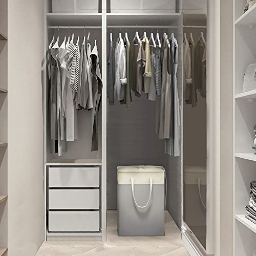 Simplehouseware Rectangle Terylene Cotton Collapsible Laundry Hamper Basket, Grey #TOP4