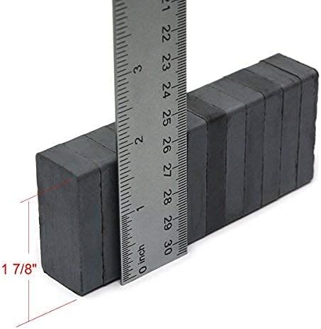 CMS Magnetics® Ceramic Magnet 1 7/8" x 7/8" x 3/8" Rectangular Magnets, Package of 12 Ceramic 8 Hard Ferrite Magnets