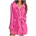 viwoeim Fleece Sherpa Robes for Womens Sexy Dressy Homebody Bathrobes Soft and Comfy Mid Bathrobe Fluffy Causal Fashion Robes Hot Pink