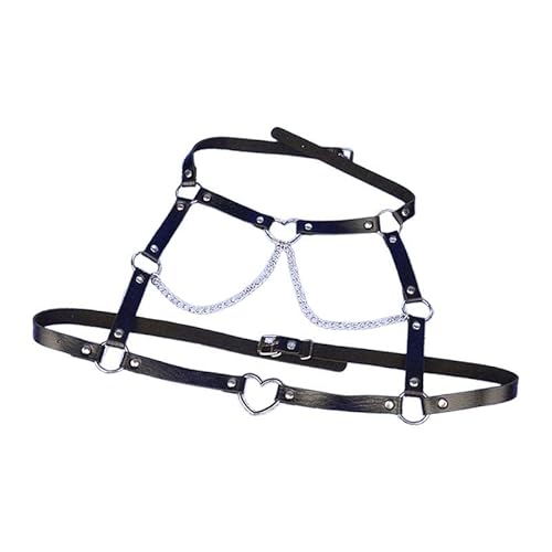Amagogo Catena per Il Corpo Catena per Il Petto Accessorio per Gioielli per Il Corpo Gotico Decorativo Top Nero Cintura per Imbracatura alla Moda