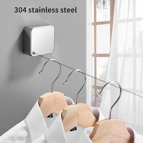 Retractable Washing Line Rope Clotheslines Clothesline Clothes Line for Outdoors Heavy Duty Indoor Balcony Invisible Retractable Stainless Steel Wire Indoor Space Saving (pink,6.5x 2.9cm 3.5m) - Image 5