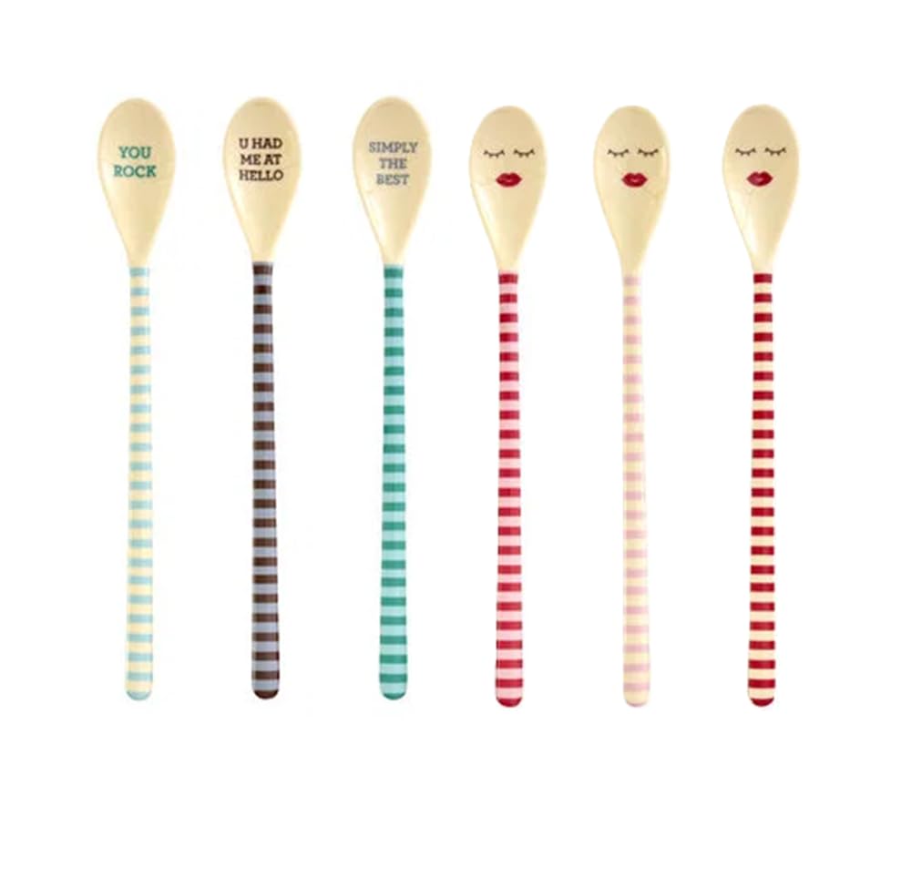Cuillères à Latte en mélamine Rice (lot de 6) de couleurs assorties