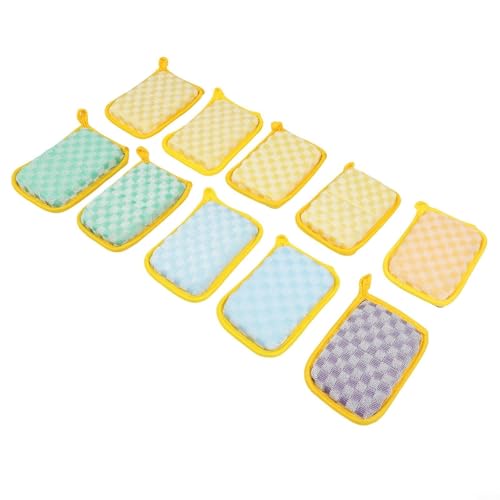 Dolvitrny Set di pagliette riutilizzabili in metallo, 10 pezzi in lana di acciaio inossidabile per strofinacci da cucina, stracci per lavare i piatti, filo non si aggroviglia, (B 10 pezzi)