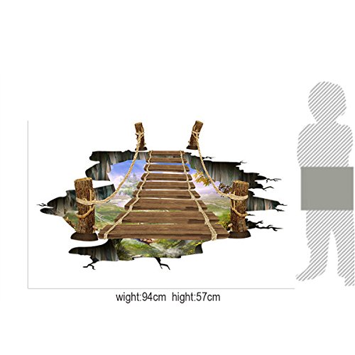 WINOMO Adesivo 3D per Pavimento a Forma di Ponte e...