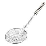 Kaixin Spider Strainer Skimmer Ladle Stainless Steel Aasian Metal Frying Basket With Long Handle Large Spoon Food Japanese Pasta Kitchen Oil Solid Professional Mesh Wire 5 Inch