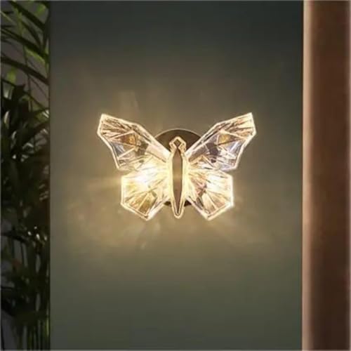 Image of blissbells Butterfly Designer LED Wall Light | Crystal Decorative Wall Lamp with Warm White Glow | Luxury Wall Sconce for Bedroom, Living Room & Kids Room Decor
