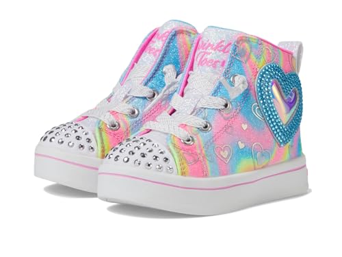 Basket fille Skechers TWI-Lites 2.0 Unicorn Galaxy, chaussure montante rose à paillettes
