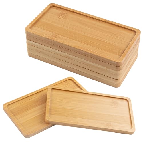 16 PCS Small Bamboo Tray, Bamboo Vanity Tray for Bathroom,