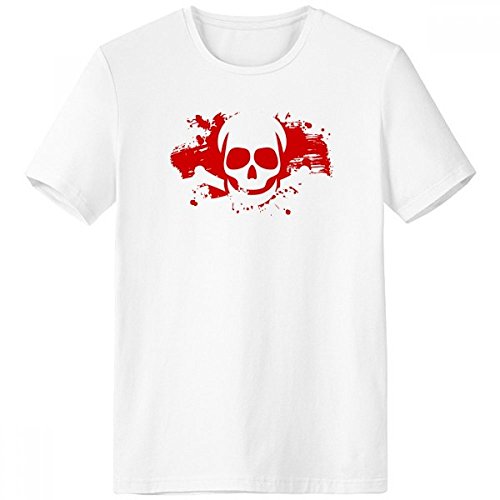 T-shirt blanc ras du cou homme motif empoisonnement rouge avertissement taille XXX DIYthinker