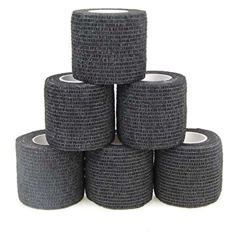 Tattoo Grip Tape Wrap Cover - Autdor 6Pcs 2" x 5 Yards Tattoo Machine Tape Cohesive Elastic Bandage Rolls Self-Adherent Tape for Grip Tube Accessories Sports Tape(6PC) Cover