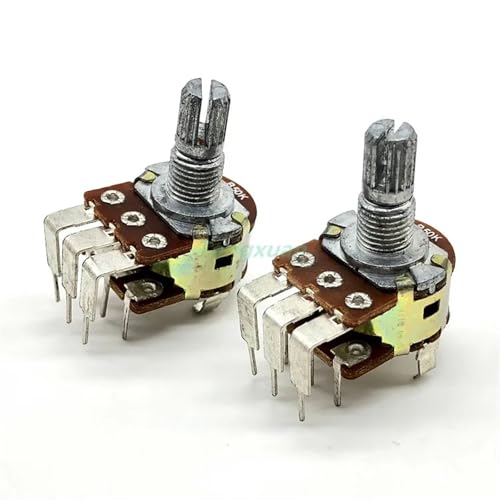 Potentiomètre double volume type 148 B50K axe 15 mm pour réparer les grésillements audio