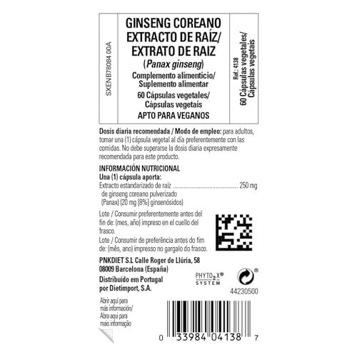 Solgar Korean Ginseng Root Extract, 60 Vegetable Capsules - Immune Support - Standardized, Full Potency (SFP) - Non-GMO, Vegan, Gluten Free, Dairy Free, Kosher - 60 Servings, Standard Packaging