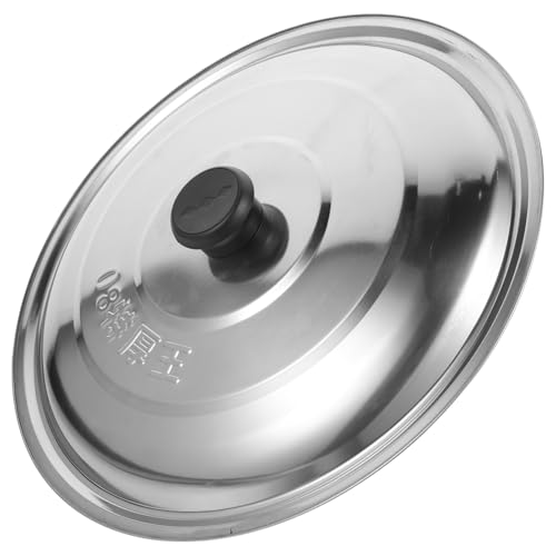 HOMSFOU Coperchio in Acciaio Inossidabile 29 CM Manico in Plastica per Padella Wok e Pentola per Uso Domestico e Accessorio Cucina