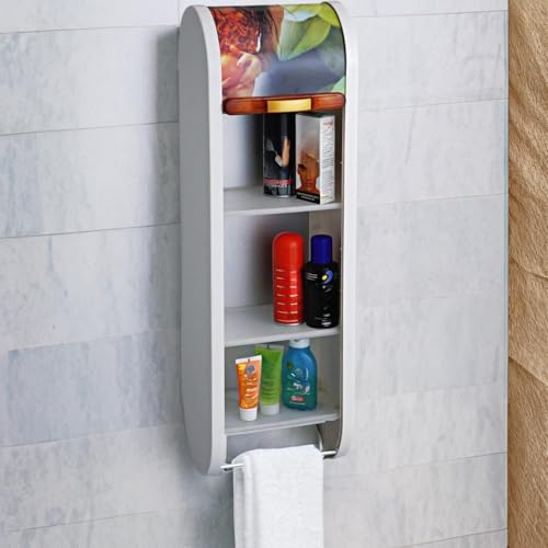 Image of CIPLA PLAST Multipurpose Bathroom Cabinet with Adjustable Shelf - Roll Top (White)