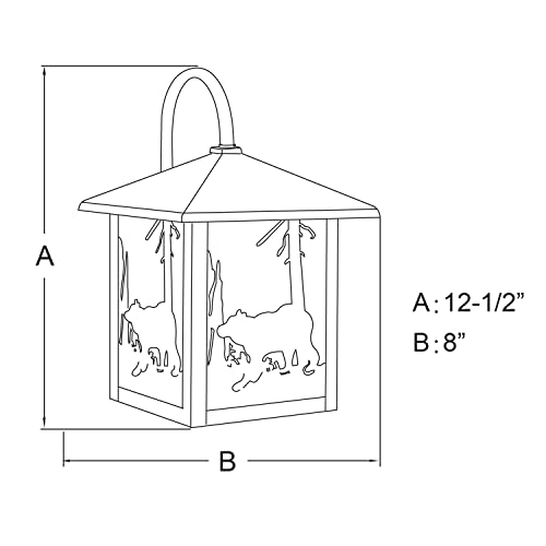 Vaxcel Bozeman 1 Light Bronze Rustic Bear Tree Outdoor Wall Lantern White Glass #TOP7