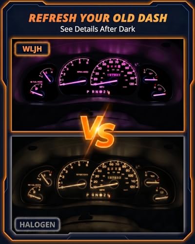 Image of WLJH High Bright Pink Instrument Panel Cluster Gauge Indicator Warning Lamp Bulb Full Led Light Package for Ford Ranger 1995-2003,Pack of 25 | 3030 SMD, Dimmable, Direct Replacement, Purple-Tone Gauge Instrument Backlighting, Warning Indicator Light, 25-Pack