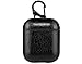 Produktbild HAFEID Schutzhülle passend für Original Apple Airpods Generation 1 und 2 - Air Pods case aus Kunstleder (Vegan) - Airpod Hülle - Earpods mit Karabiner - Tasche für Air Pod Kopfhörer (Schwarz)