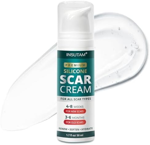 Silicone Scar Cream Gel for Scars: Medical Grade Silicone for Old and New Scars (White)