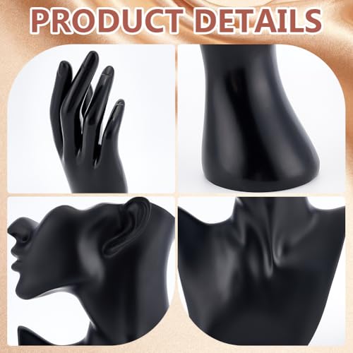 Support de buste noir en plastique pour ranger vos bijoux