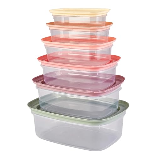 Karaca Vicks Light 6 Piece Food Storage Containers, Collapsible Meal Prep Container for Kitchen or Kids Lunch Boxes