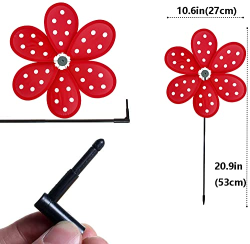 Timecity 10.6 Inch Wind Spinners Flower Spinners Colorful Wind Spinners For Lawn Pinwheels Windmill Party Pinwheel Wind Spinner Yard And Garden，3Pcs #TOP2