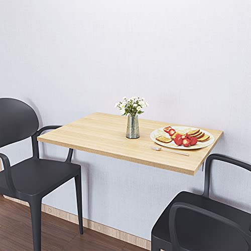 Miniatura 6 de Homcom Mesa Plegable De Pared Mesa Abatible De Pared De Madera Ahorra Espacio Para Cocina Comedor Dormitorio Carga 10 Kg 60x40x20 Cm Natural