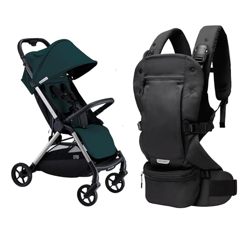 Colugo The One Stroller (Ponderosa Pine) & Baby Carrier (Black) Bundle – Lightweight Easy Fold Stroller & Adjustable Baby Carrier for Newborns to Toddlers