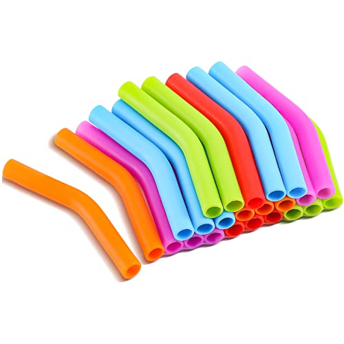 Dingion Silicone Straw Tips 24-Pack Multicolor