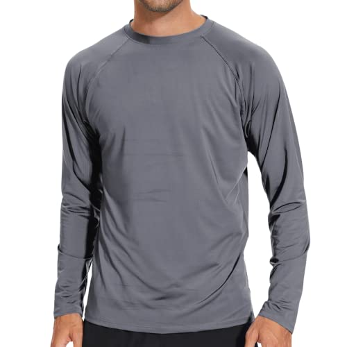 Arcweg UV-Schutz T-Shirt Herren Rashguard UPF 50+ Langarmshirt Sommer Tshirt Strand Schnell Trocknend Leicht Badeshirts Surfen Angeln Wandern Top