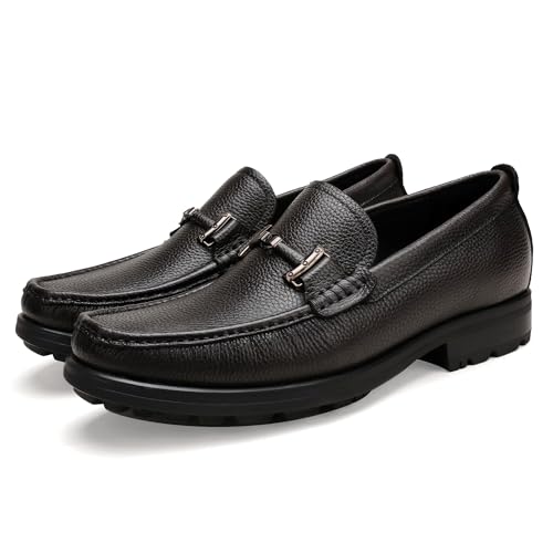 Slip On Dress Shoes for Men, Formal Buckle Leather Penny Loafers Classic Fashion Mens Dress Shoes Business Wedding Slip-On Loafers Party Casual Shoes, Size 7-12
