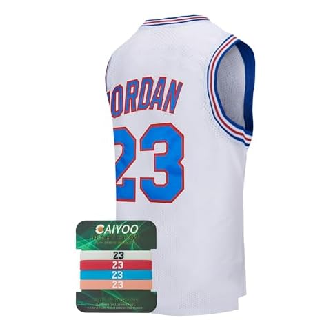 CAIYOO #23 Basketball Jersey for Men Movie Halloween Costume with Luminous Wristband (White, XX-Large) Cover