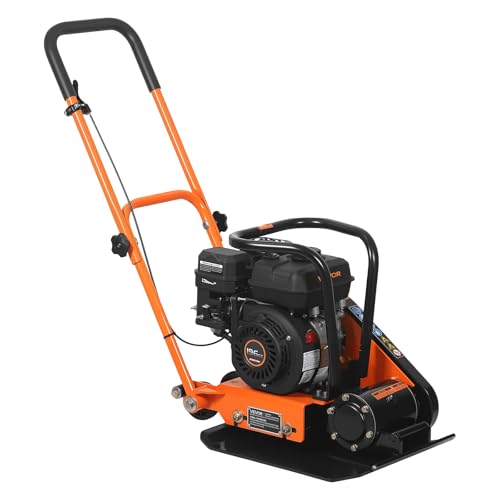 VEVOR Plate Compactor, 6.5 HP 196cc Gas Engine, 2360 lbs Compaction Force | 22.1 x 15.9 in Plate, Heavy-Duty 5600 VPM Power Jumping Jack Vibratory Tamper for Walkways, Asphalt, Pavers, and Landscaping