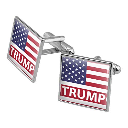 Set de Mancuernas American Flag President Trump Plateado miniatura 1